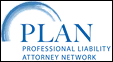 Logo graphic with the word “PLAN” in large blue uppercase letters, accompanied by a curved blue arc above the text. Smaller text to the right reads “Advisors & Attorneys” in a lighter font.